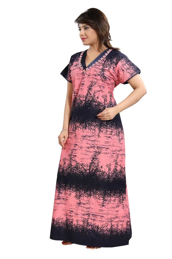 Premium_Cotton_Nighty/Night_Dress(Pink)