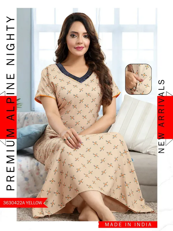 Premium__Stylish_Alpine_Nighty/Night_Dress_(Beige)