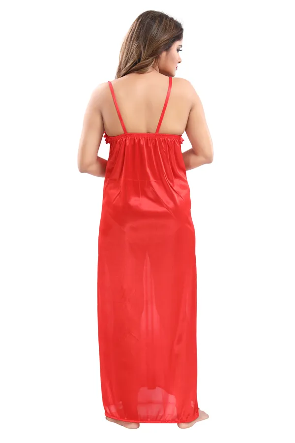 Red_Satin_2_Pc_Bridal_Nighty/Honeymoon/Regular_Nighty_with_Robe(Pack_of_2)