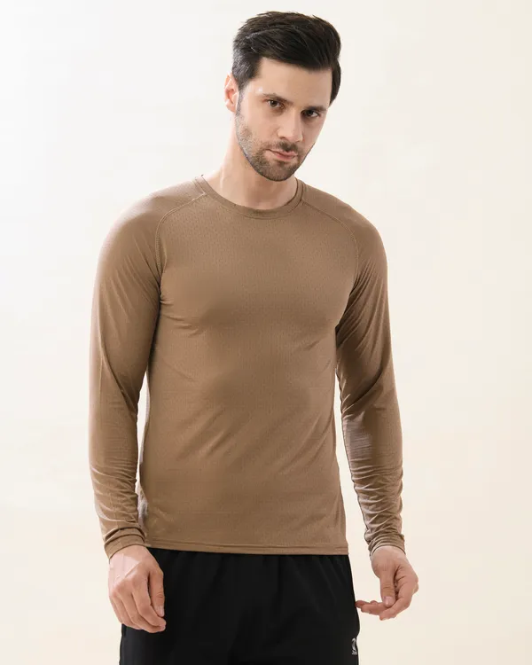 French_Brown_Core_Full_Sleeve_Dri_Fit_Tshirt