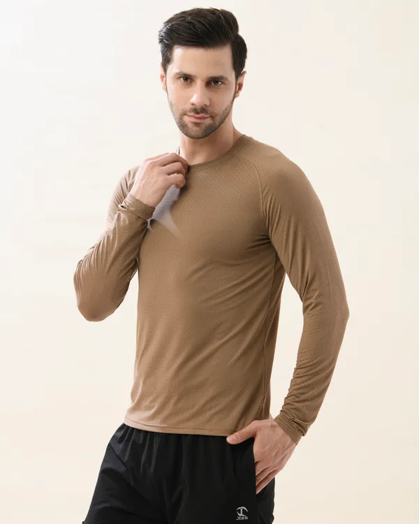 French_Brown_Core_Full_Sleeve_Dri_Fit_Tshirt