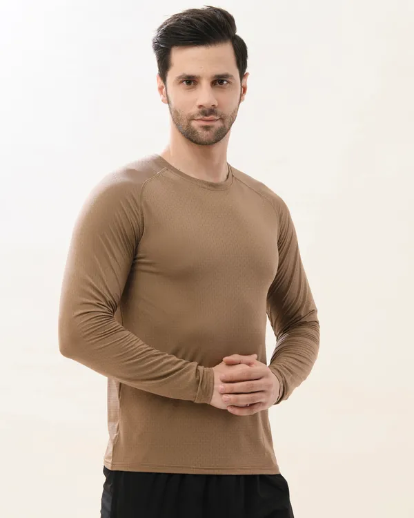 French_Brown_Core_Full_Sleeve_Dri_Fit_Tshirt