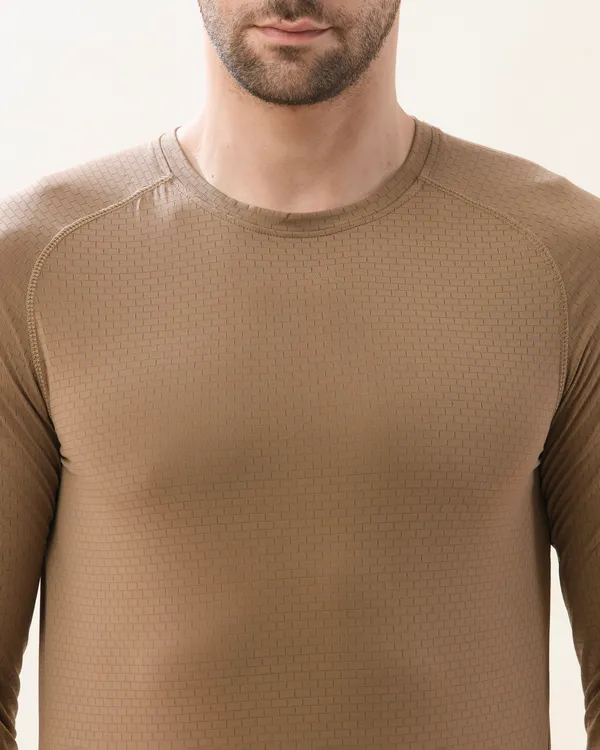 French_Brown_Core_Full_Sleeve_Dri_Fit_Tshirt