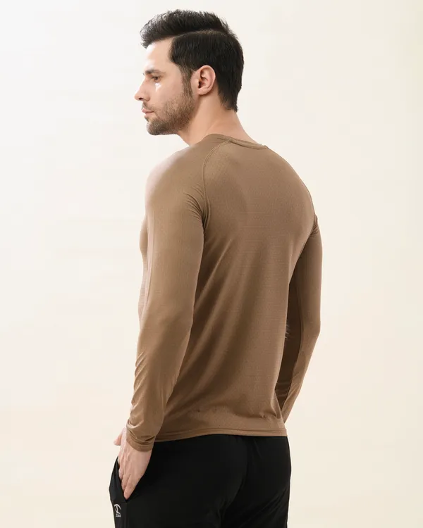 French_Brown_Core_Full_Sleeve_Dri_Fit_Tshirt
