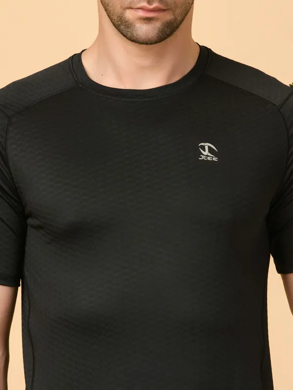 Black_Activewear_Half_Sleeves_T-Shirt_For_Men
