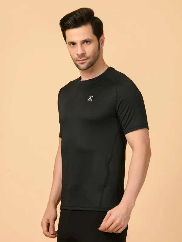 Black_Activewear_Half_Sleeves_T-Shirt_For_Men