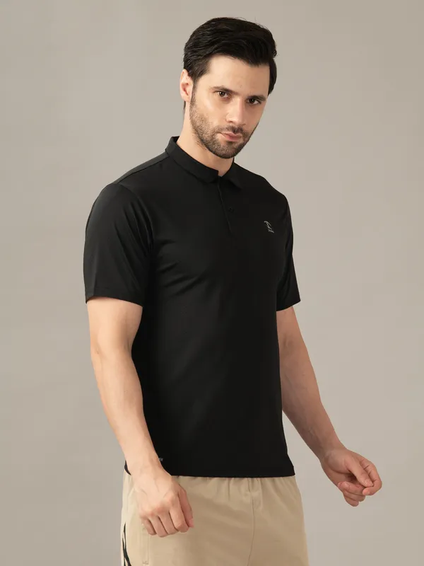 Black_Activewear_Nexfit_Polo_T-Shirt_For_Men