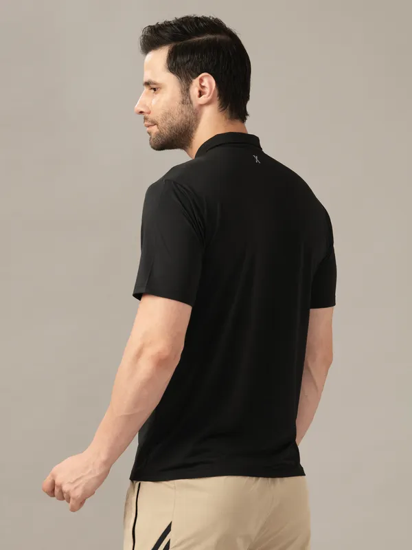 Black_Activewear_Nexfit_Polo_T-Shirt_For_Men