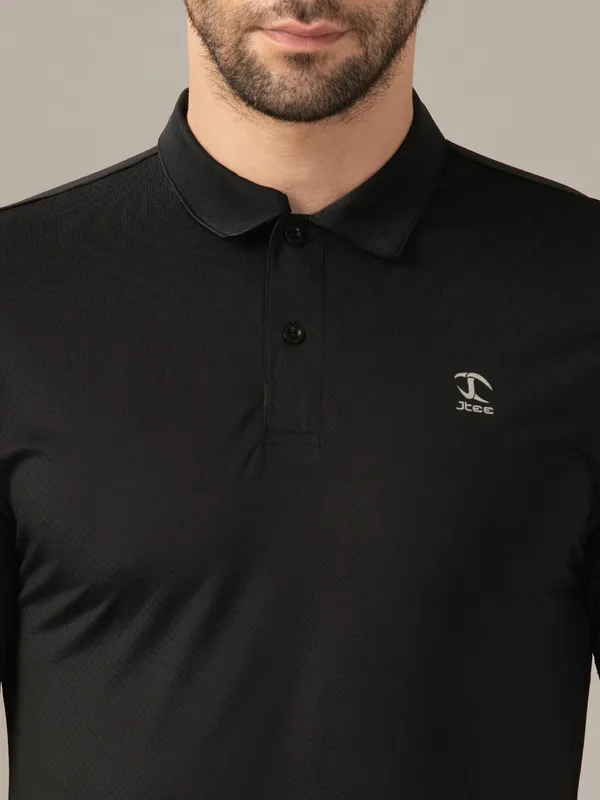 Black_Activewear_Nexfit_Polo_T-Shirt_For_Men