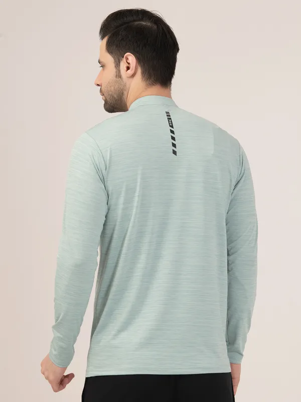 MINT/GREEN_MELANGE_FULL_SLEEVE_ZIPPER_TSHIRT