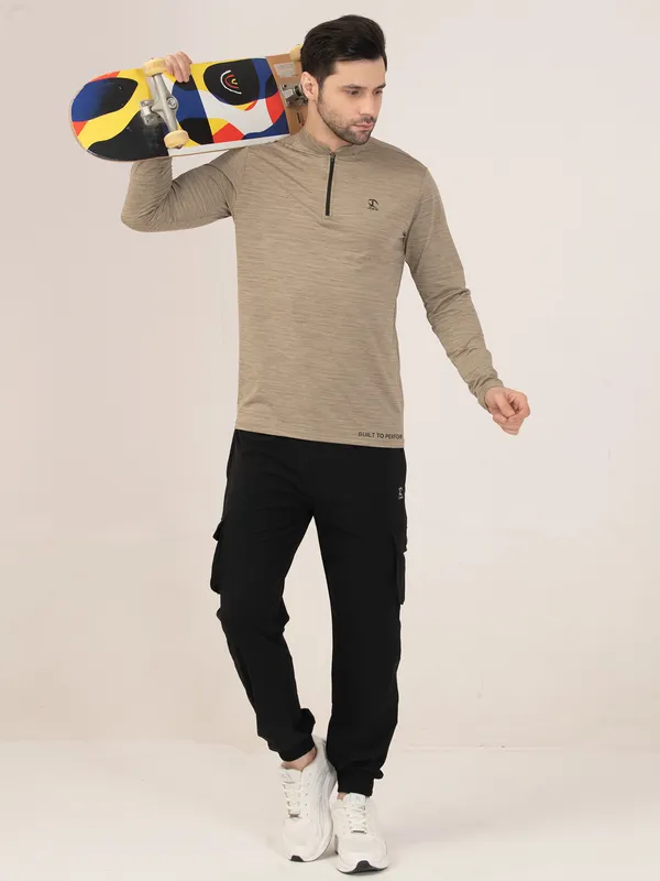 SAND_MELANGE_FULL_SLEEVE_ZIPPER_TSHIRT