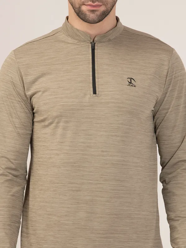 SAND_MELANGE_FULL_SLEEVE_ZIPPER_TSHIRT