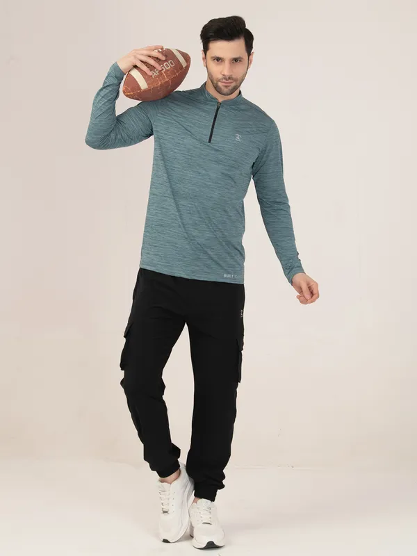 TEAL_MELANGE_FULL_SLEEVE_ZIPPER_TSHIRT