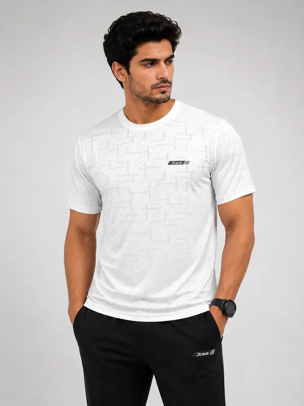 White_Prism_Texture_Crew_Neck_T-Shirt