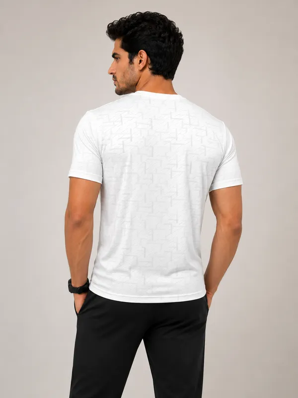 White_Prism_Texture_Crew_Neck_T-Shirt