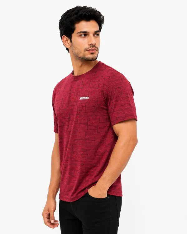 Vertex_Maroon_Textured_Crew_Neck_T-Shirt