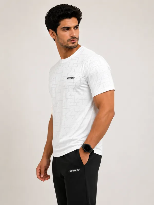 White_Prism_Texture_Crew_Neck_T-Shirt