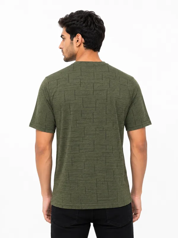 Vertex_Olive_Textured_Crew_Neck_T-Shirt