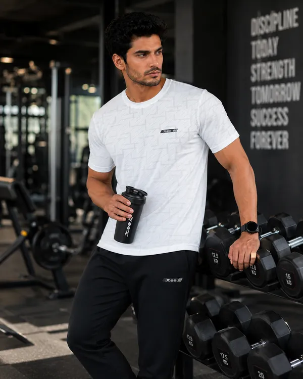White_Prism_Texture_Crew_Neck_T-Shirt