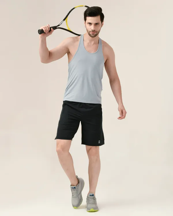 Black_Activewear_Polyester_Dot_Ns_Short's_For_Men