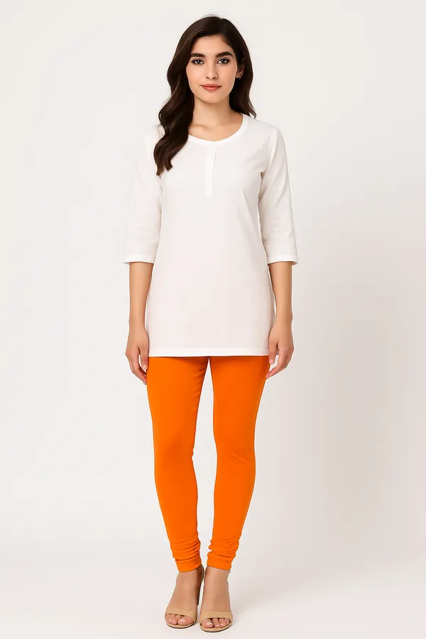Orange_Solid_Cotton_Lycra_Churidar_Leggings_For_Women_&_Girls