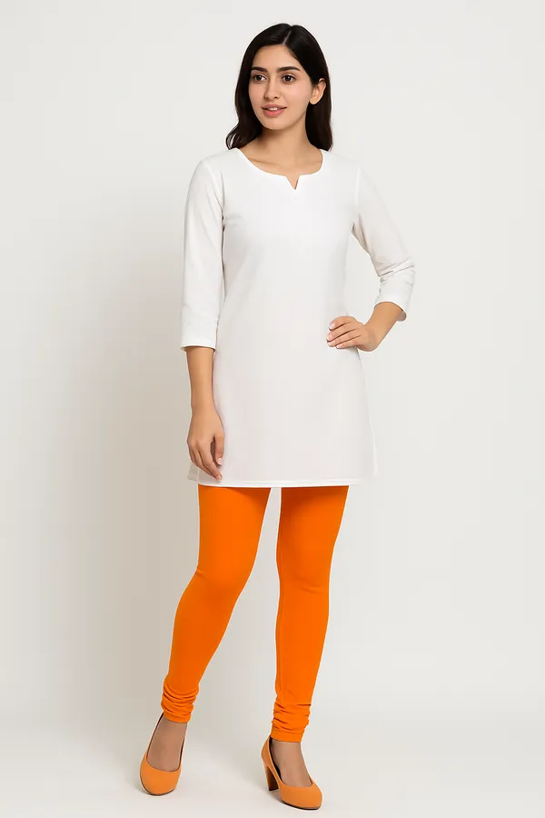 Orange_Solid_Cotton_Lycra_Churidar_Leggings_For_Women_&_Girls