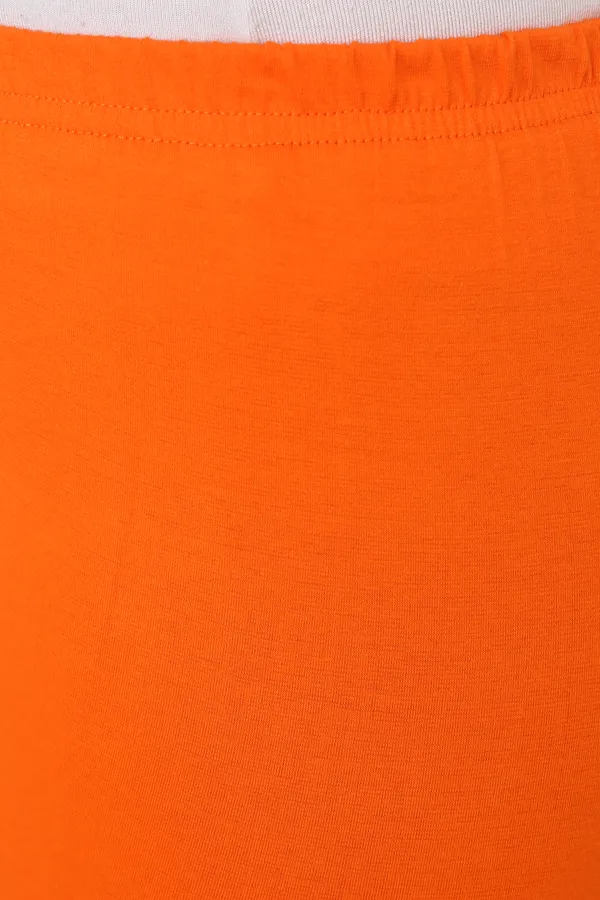 Orange_Solid_Cotton_Lycra_Churidar_Leggings_For_Women_&_Girls