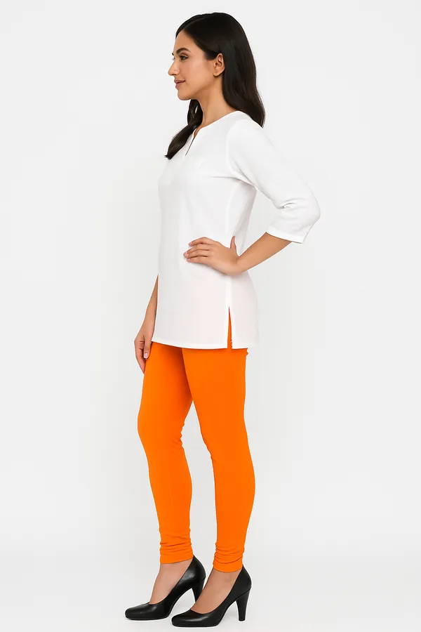 Orange_Solid_Cotton_Lycra_Churidar_Leggings_For_Women_&_Girls