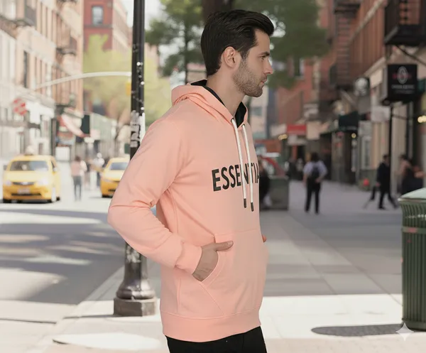 Leebonee_Mens_Solid_Peach_Cotton_Fleece_Hooded_Sweatshirt