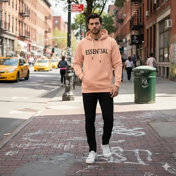 Leebonee_Mens_Solid_Peach_Cotton_Fleece_Hooded_Sweatshirt