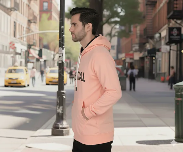 Leebonee_Mens_Solid_Peach_Cotton_Fleece_Hooded_Sweatshirt
