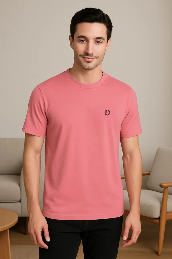 Leebonee_Men's_Solid_Dark_Peach_Dri_Fit_Tshirt_with_4_Way_Lycra