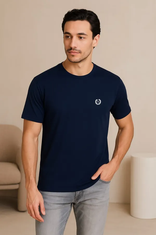 Leebonee_Men's_Solid_Navy_Blue_Dri_Fit_Tshirt_with_4_Way_Lycra