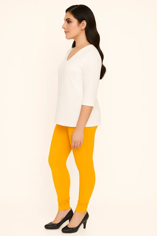 Gold_Solid_Cotton_Lycra_Churidar_Leggings_For_Women_&_Girls
