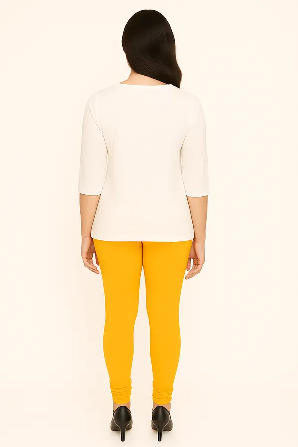 Gold_Solid_Cotton_Lycra_Churidar_Leggings_For_Women_&_Girls