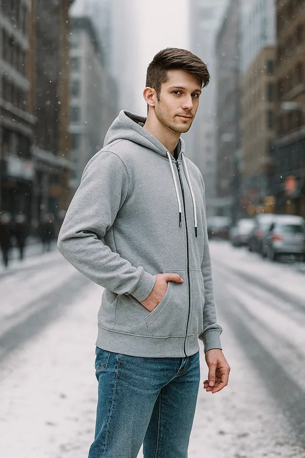 Leebonee_Mens_Solid_Grey_Cotton_Fleece_Zipper_Hooded_Sweatshirt