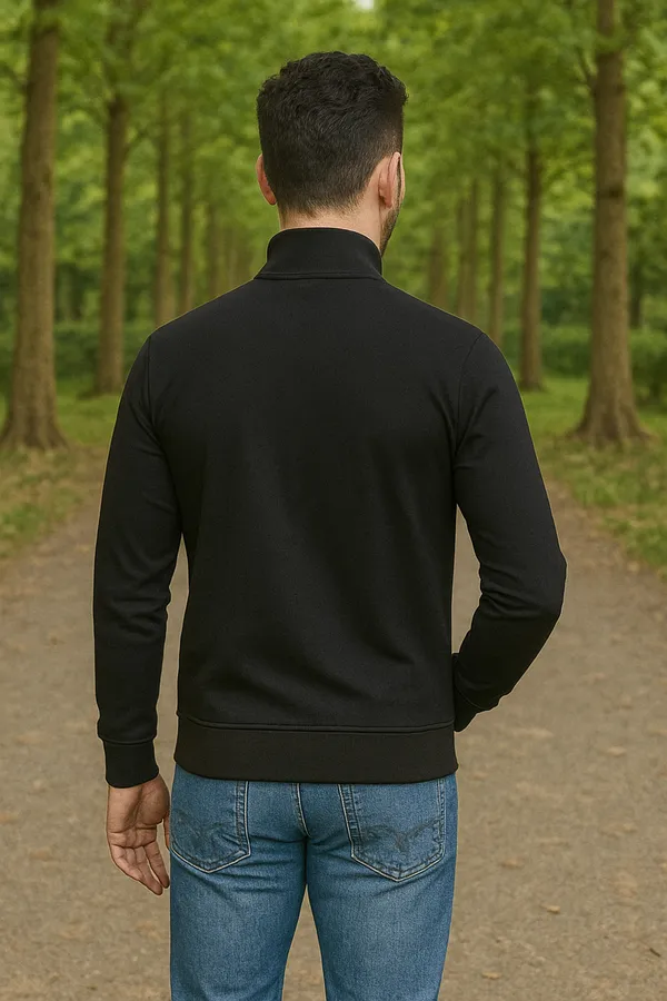 Black_Polyester_Solid_Plus_Size_Dri_Fit_Jacket_With_Zip_Pockets_For_Men
