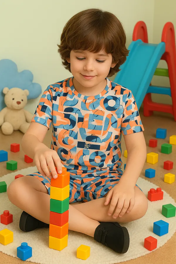 Blue_Kids_Printed_Co-ord_Set_|_T-Shirt_&_Shorts_Combo_for_Boys_&_Girls_|_Summer_Style