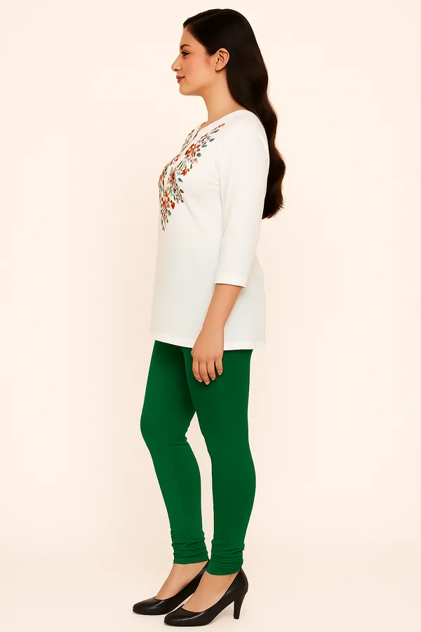 Bottle_Green_Solid_Cotton_Lycra_Churidar_Leggings_For_Women_&_Girls