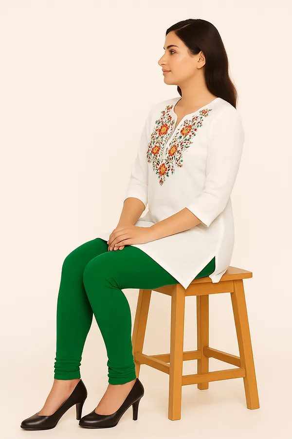Bottle_Green_Solid_Cotton_Lycra_Churidar_Leggings_For_Women_&_Girls