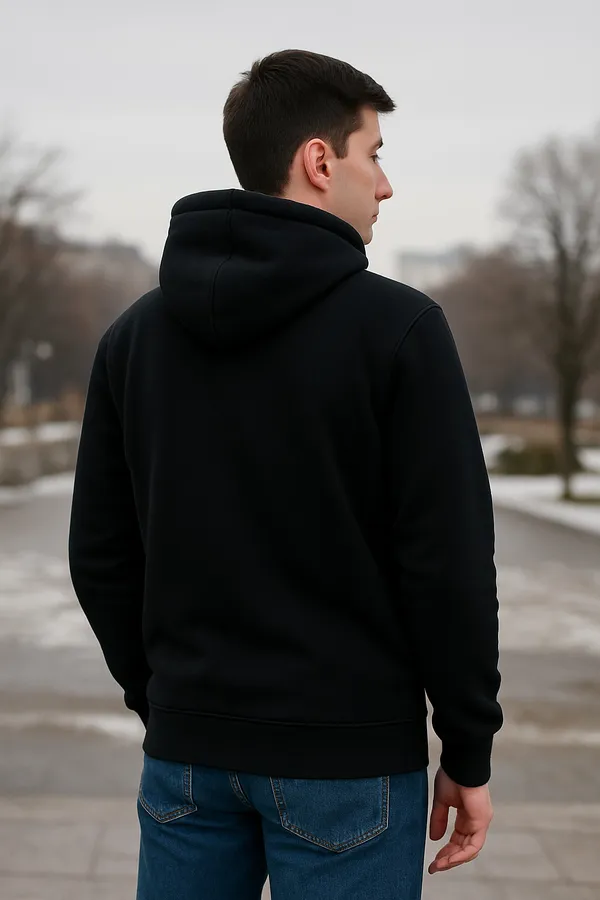 Leebonee_Mens_Solid_Black_Cotton_Fleece_Zipper_Hooded_Sweatshirt