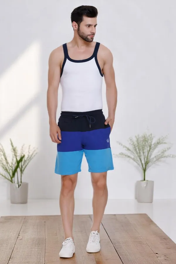 Polyester_Blend_Shorts_Striped_Dri_Fit_For_Men_(Blue)