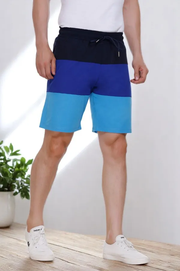 Polyester_Blend_Shorts_Striped_Dri_Fit_For_Men_(Blue)