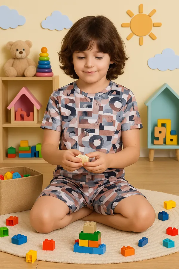Coffee_Colour_Kids_Printed_Co-ord_Set_|_Stylish_T-Shirt_&_Shorts_Combo_for_Boys_&_Girls_|_Summer_Outfit