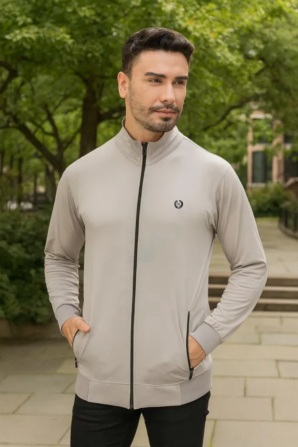Light_Grey_Polyester_Solid_Plus_Size_Dri_Fit_Jacket_With_Zip_Pockets_For_Men