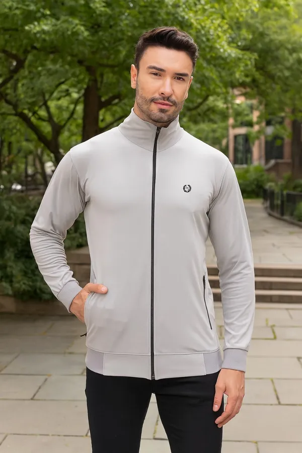 Light_Grey_Polyester_Solid_Plus_Size_Dri_Fit_Jacket_With_Zip_Pockets_For_Men