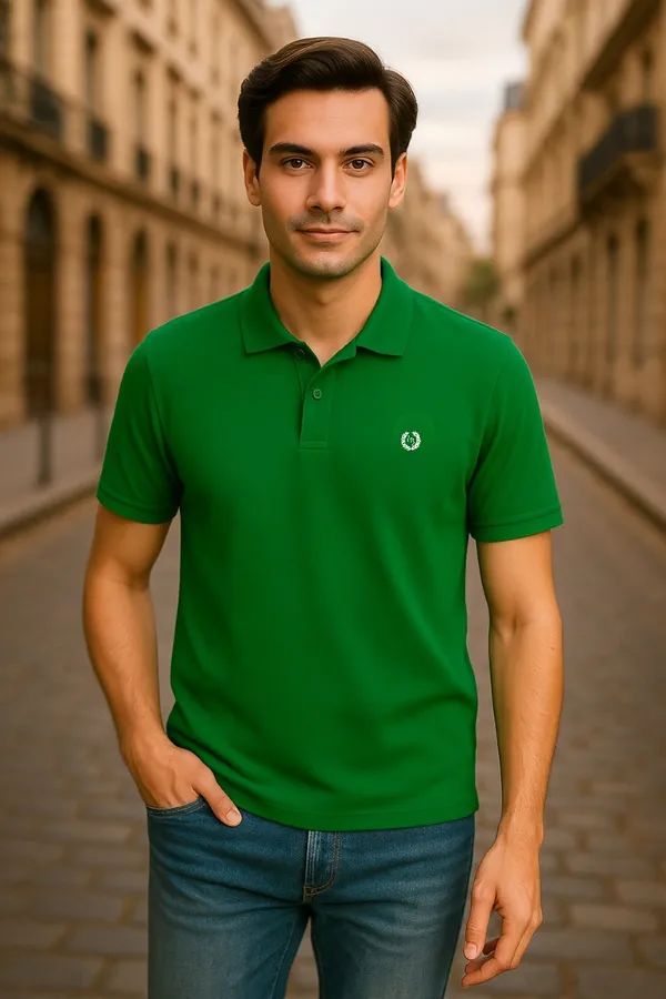 Leebonee Green Polyester Marsh Polo T-Sh...