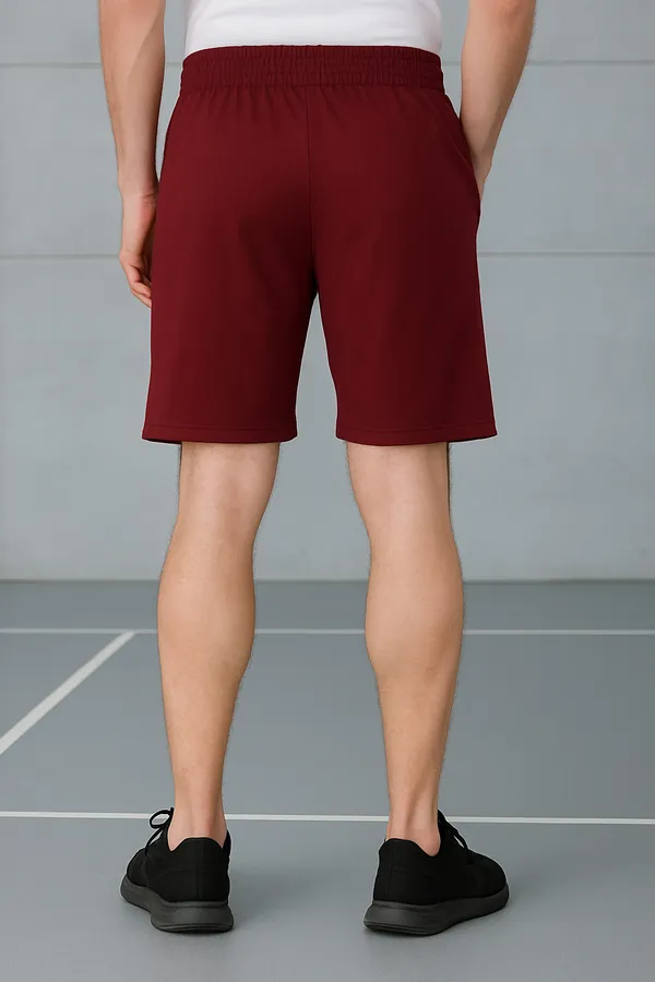 Solid_Maroon_Elevate_NS_Lycra_Dri_Fit_Shorts_For_Men