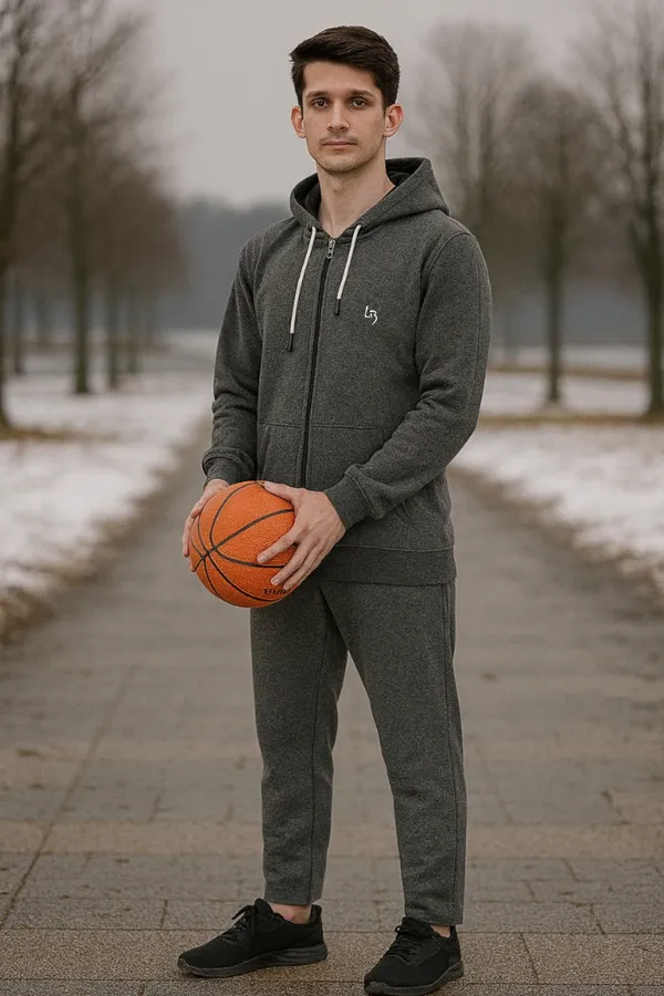 Leebonee_Mens_Solid_Dark_Grey_Cotton_Fleece_Zipper_Hooded_Sweatshirt