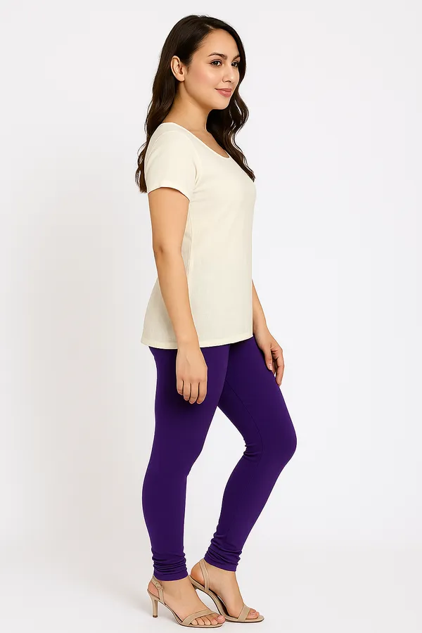 Violet_Solid_Cotton_Lycra_Churidar_Leggings_For_Women_&_Girls